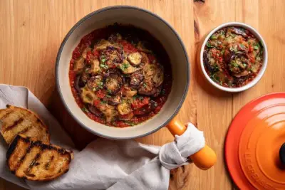 Recipe: Kyma’s eggplant stew with onions and tomato sauce
